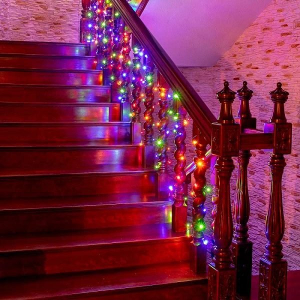 LED fényfüzér színes 60m (600 LED) zöld kábel távirányítóval - Image 2