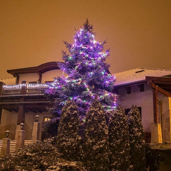 LED fényfüzér színes 60m (600 LED) zöld kábel távirányítóval - Image 3