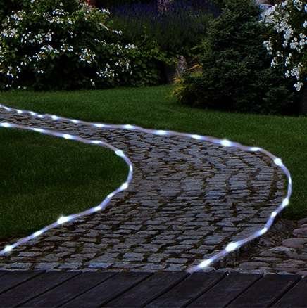 Napelemes fényfüzér hideg fehér 100 LED - 10m