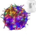 Kültéri LED elemes fényfüzér - 20m - 200 LED, színes