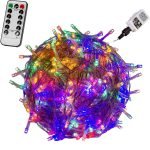 LED fényfüzér színes 10m (100 LED) távirányítóval