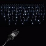 LED jégcsap fényfüggöny hideg fehér 15m (600 LED)