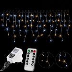 LED jégcsap fényfüggöny hideg - meleg fehér 10m (400 LED) távirányítóval