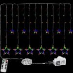 LED csillag fényfüggöny színes 2x1m (150 LED) távirányítóval