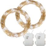 Micro LED tündérfény hideg fehér 10 m (100 LED), 2 szett, elemes