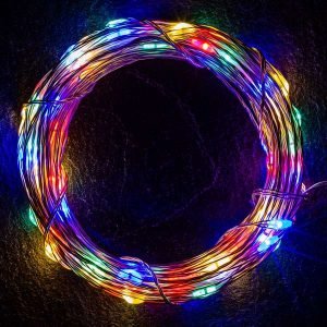 Micro LED tündérfény színes 5 m (50 LED), 2 szett, elemes